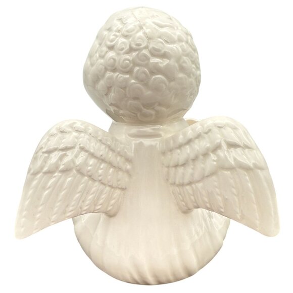 Vtg Fitz & Floyd Ceramic Singing Angel Figurine Taper Candle Holder Japan White - Picture 4 of 11